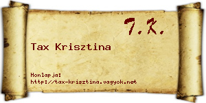 Tax Krisztina névjegykártya
