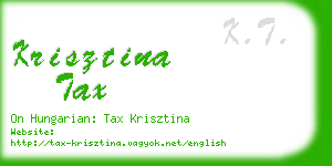 krisztina tax business card